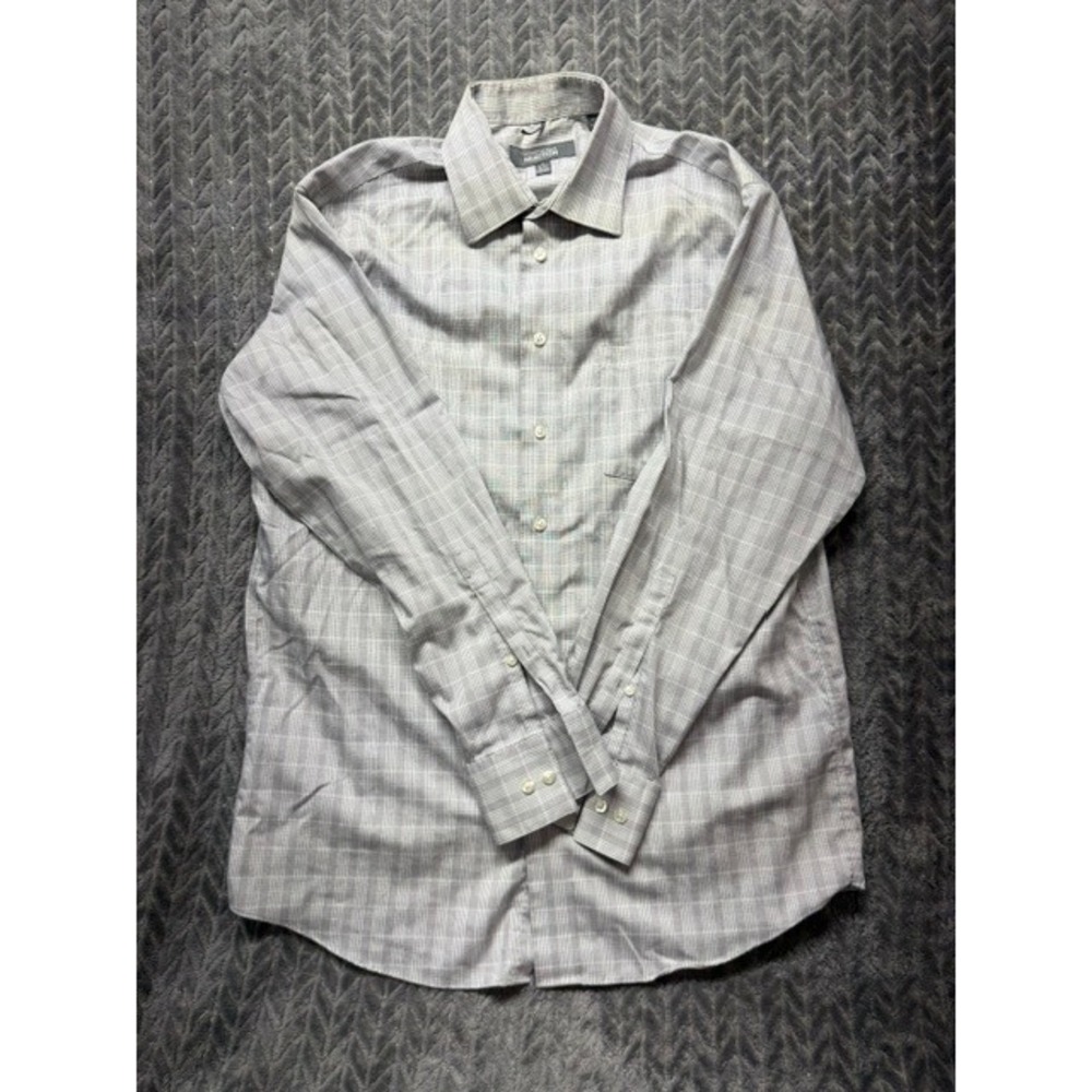 Kenneth Cole Reaction Mens Dress Shirt Regular Fit Non-Iron Medium 0383